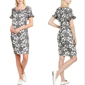 Karl Lagerfeld Embroidered Eyelet Lace 100% Cotton Dress w/ Square Neckline Sz.4